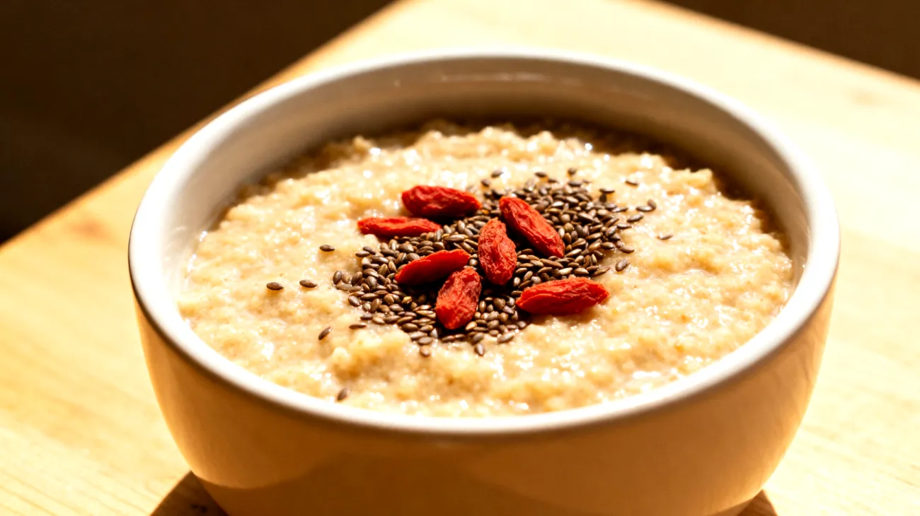 Amaranth-Porridge mit Hanfsamen und Goji-Beeren"