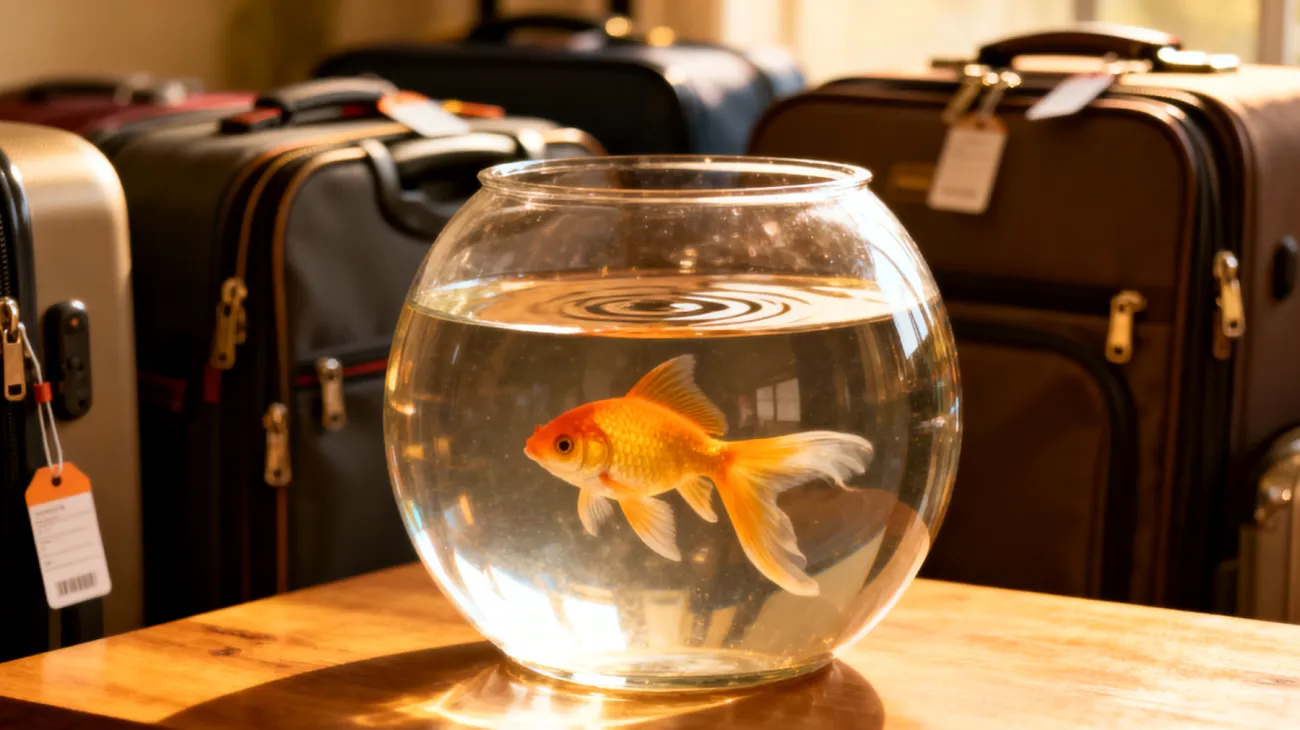 Fische können während einer Reise nicht mitgenommen werden und benötigen eine zuverlässige Betreuung oder automatisierte Fütterungssysteme, da sie in ihrem Aquarium bleiben müssen"