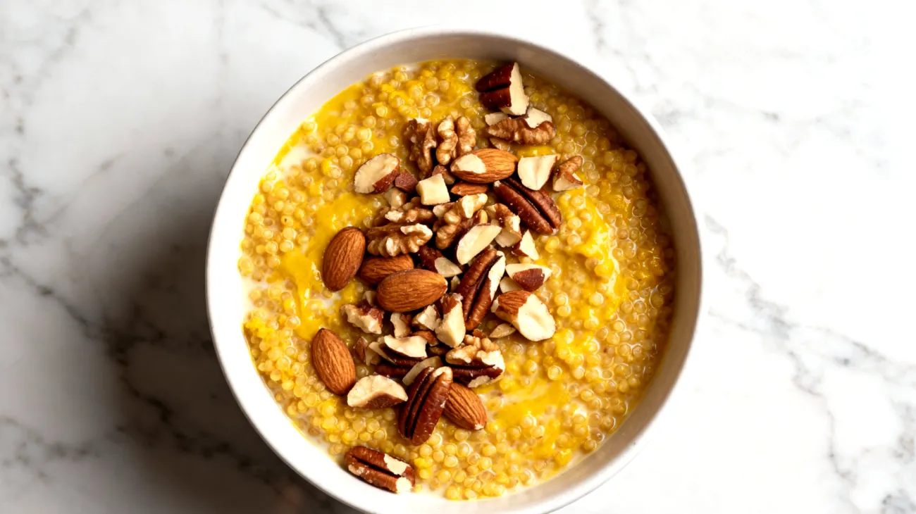 Goldene Milch-Quinoa-Porridge mit Kurkuma und Kokosmilch"