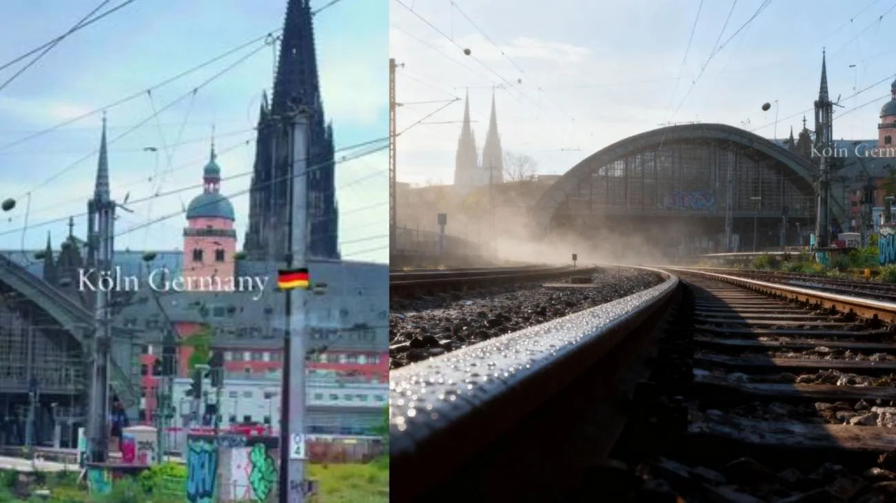 Morgenblick aus dem Zug in Köln 🚆✨ #Cologne #Köln #KölnerDom #TrainJourney #GermanyTravel"