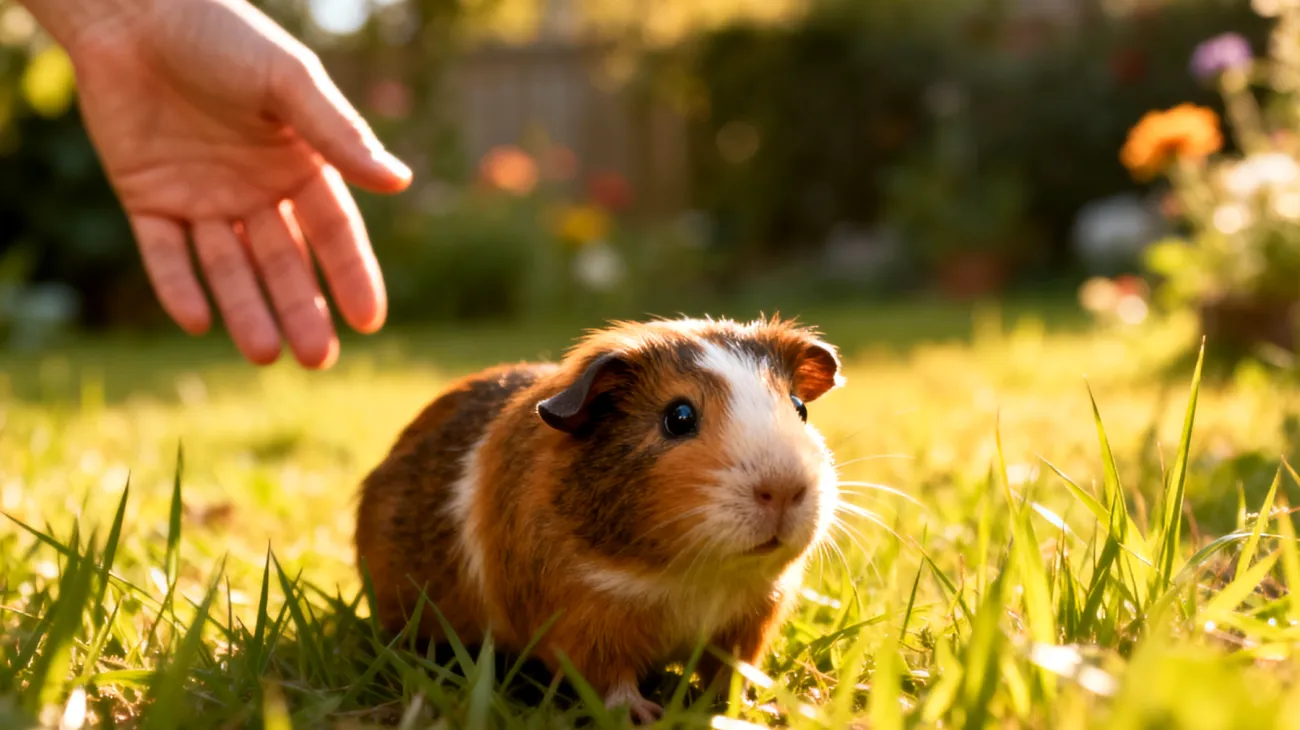 Meerschweinchen zeigen im Garten oft Scheu und Angst vor der offenen Umgebung, wodurch Trainingsbemühungen wie das Erlernen des Kommens auf Ruf oder das Gewöhnen an verschiedene Oberflächen und Geräusche erschwert werden"